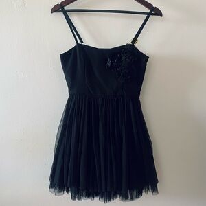Y2K BLACK TULLE BABY DOLL DRESS